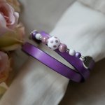 Bracciale da donna in pelle e perle da personalizzare 