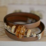 Bracciale da donna in pelle e perline Lampwork triplo giro da personalizzare 