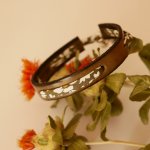 Bracciale Florâme con nastro liberty verde su pelle verde lime