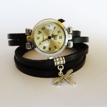 Orologio bracciale con ciondolo a 5 giri Dragonfly