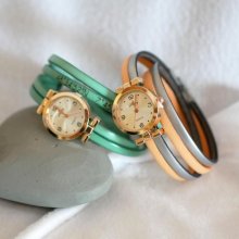 Orologio con quadrante in oro rosa e bracciale a doppio giro da personalizzare